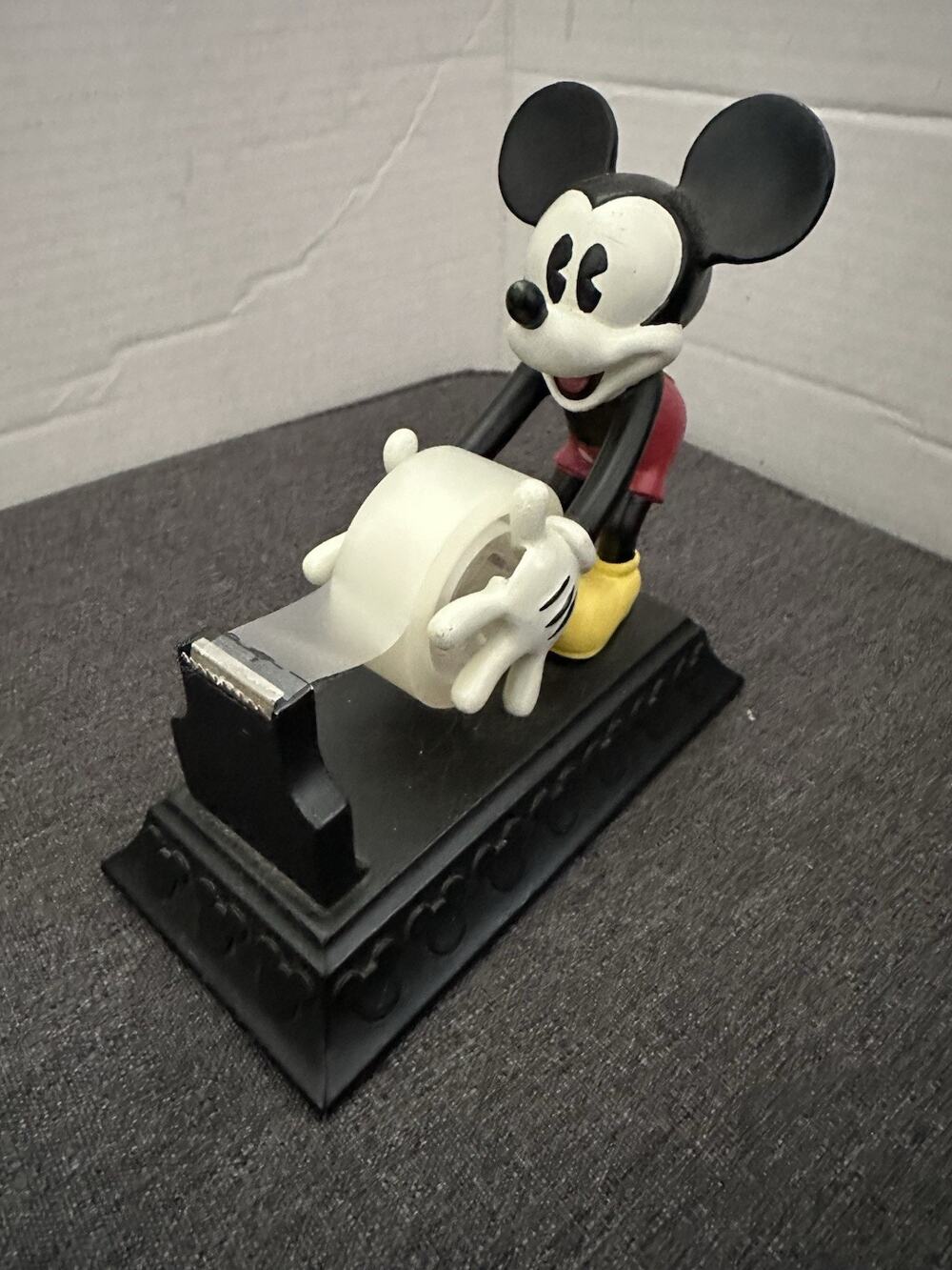 Vintage Mickey Mouse Figural Tape Dispenser Heavy Resin Disney Style Desk Decor